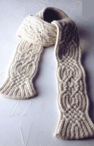 warm cabled knitting scarf pattern