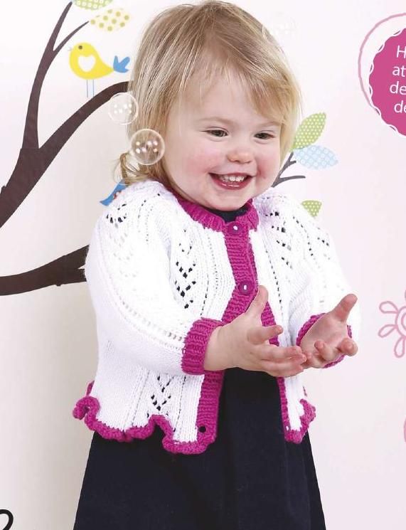 Lacy Baby Girl's Knitted Cardigan Pattern