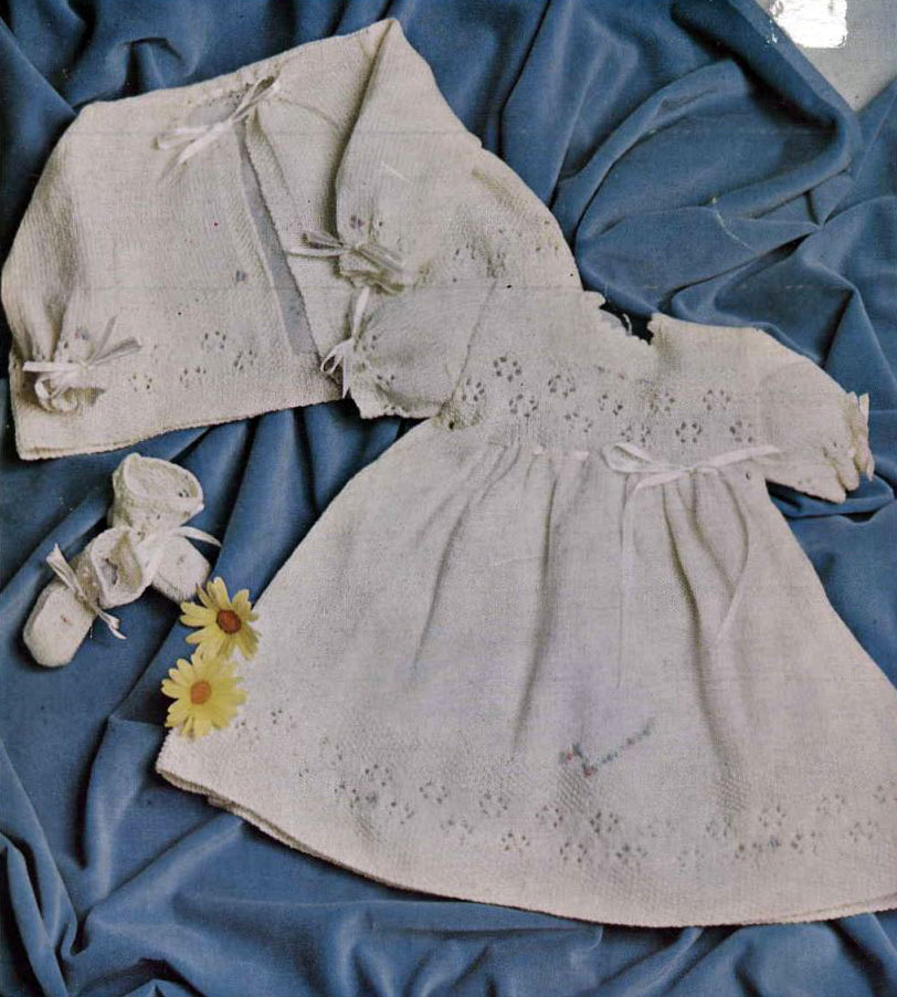 Baby Dress, Matinee Jacket and Booties Knitting Free