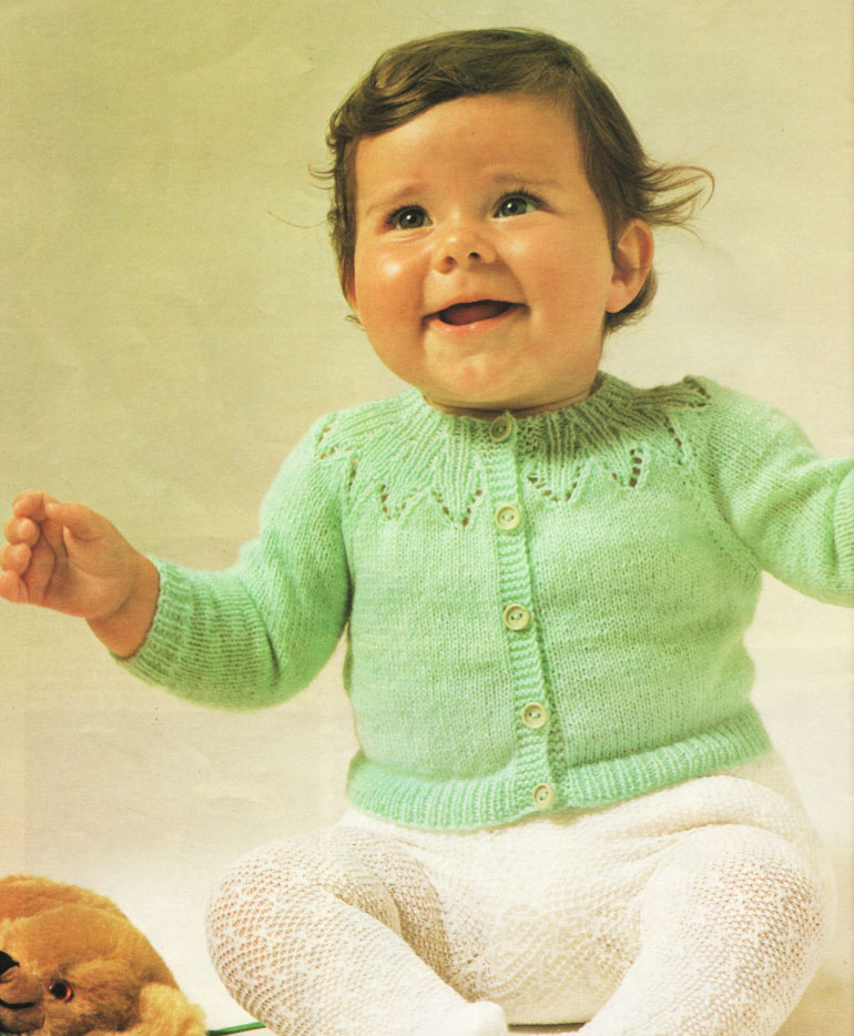 Yoked Cardigan Knitted Baby Pattern - Knitting Free